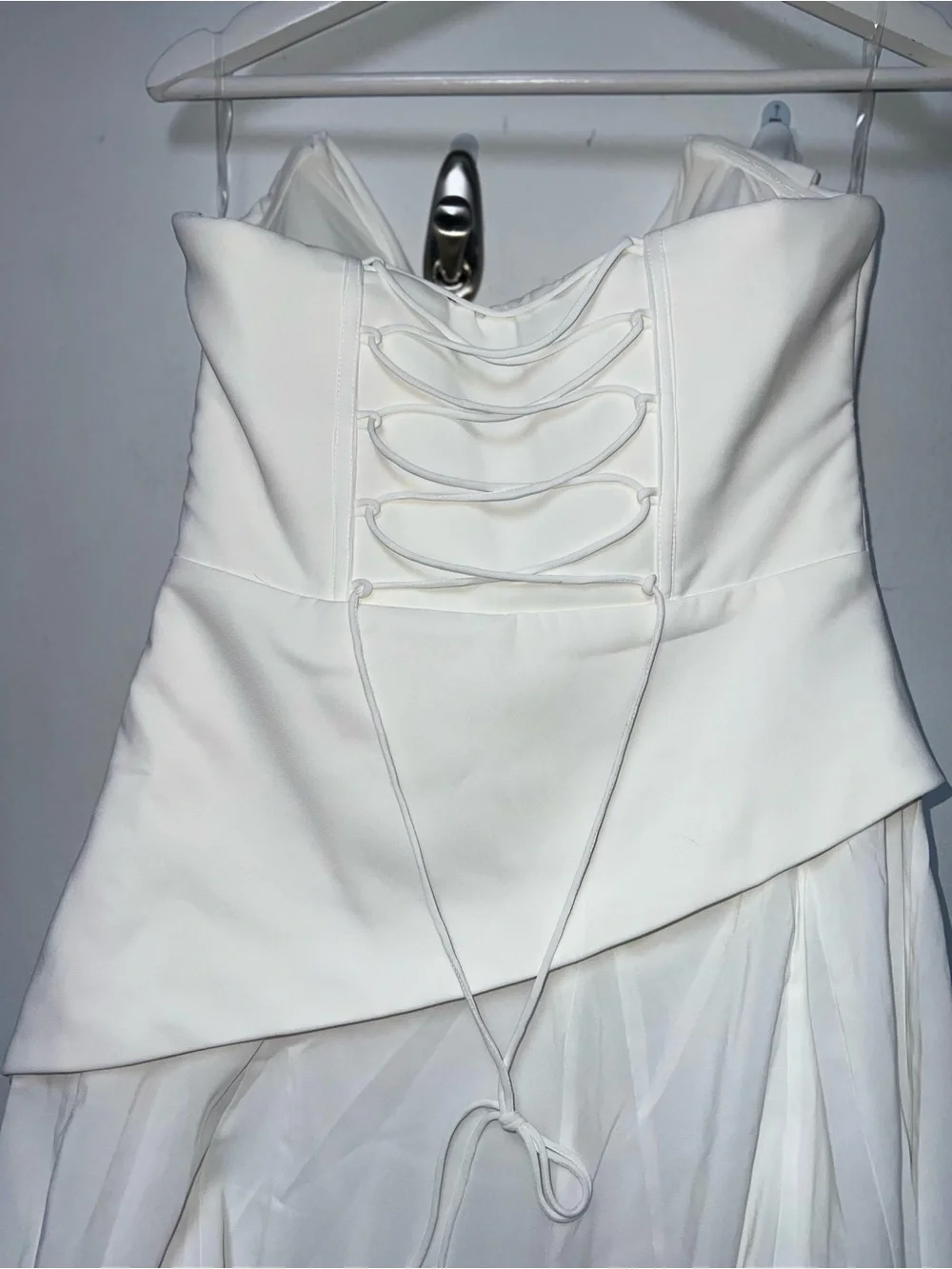 Strapless White Evening Gown
